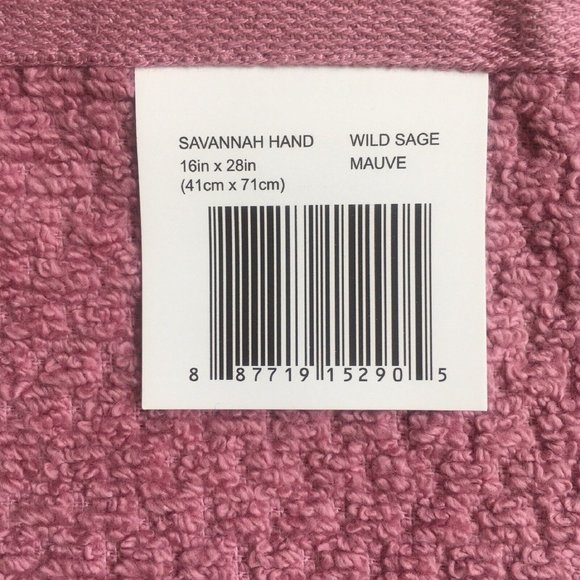 6-pc MAUVE PINK Wild Sage Savannah Quick Dry 90% Cotton Towel Set BATH HAND WASH - Picture 8 of 11